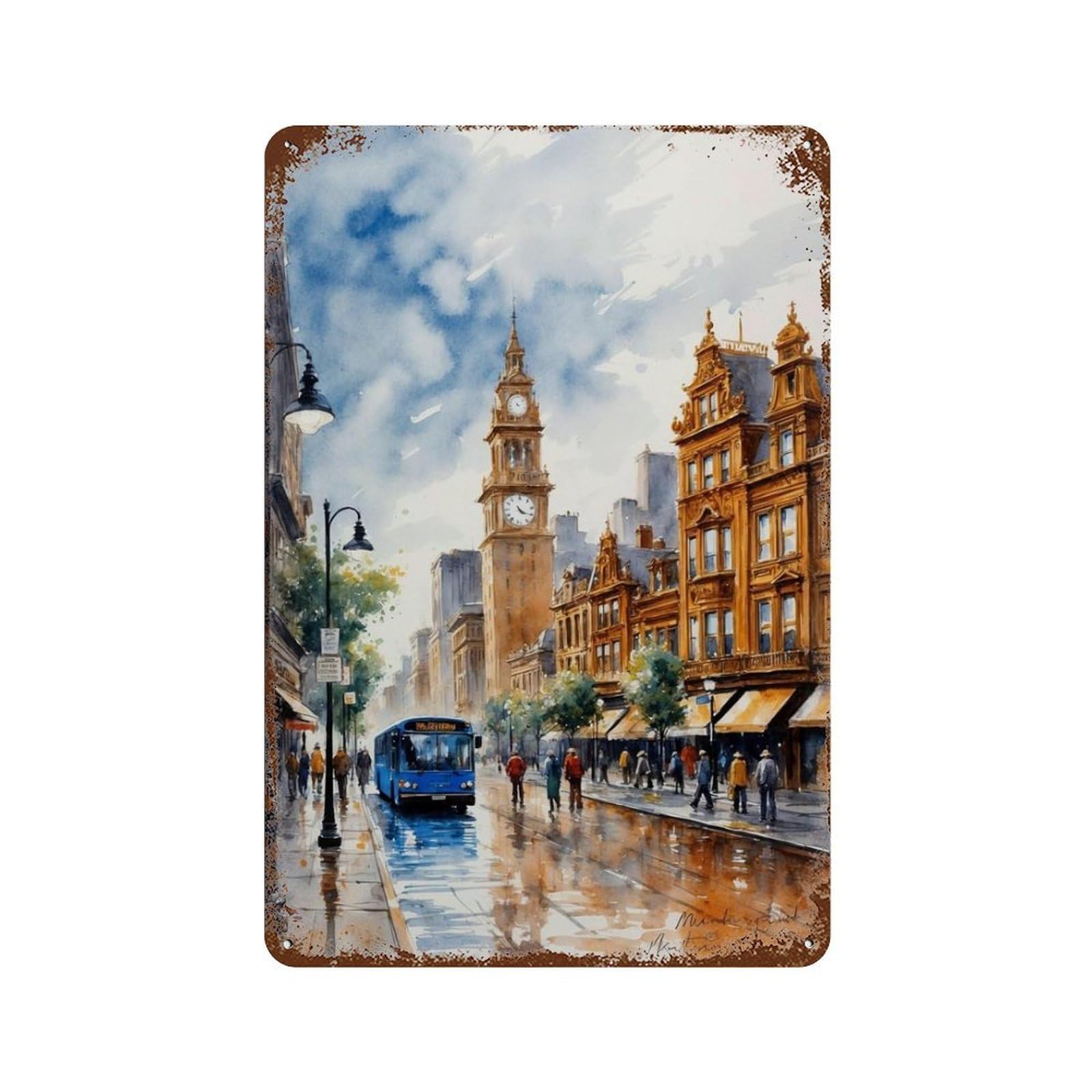 xiaoxiaoshen Vintage Landmark Edinburgh Scotland Wall Decor Art Metal Tin Poster Modern Home Decor Art Home Bar Shop Decorations Vintage Sign 30x20cm