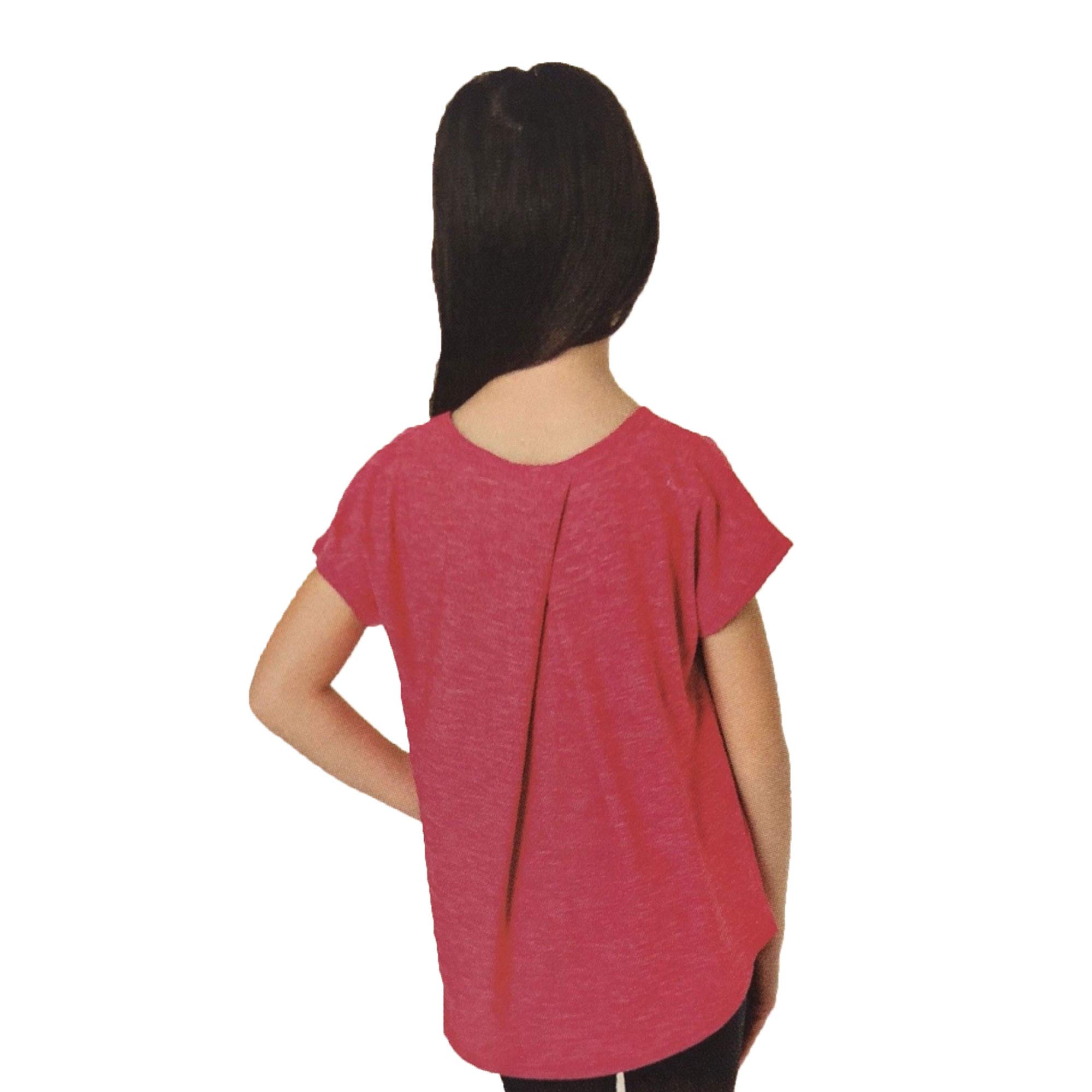 Tuff Athletics Girl's Short Sleeve Active Tee (XL - 16, Rasberry)