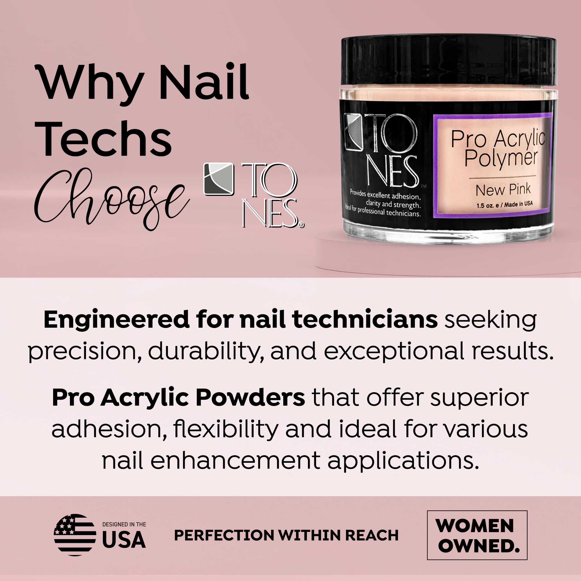 Tones Pro Acrylic Nail Powder – Long-Lasting Non-Yellowing Polymer