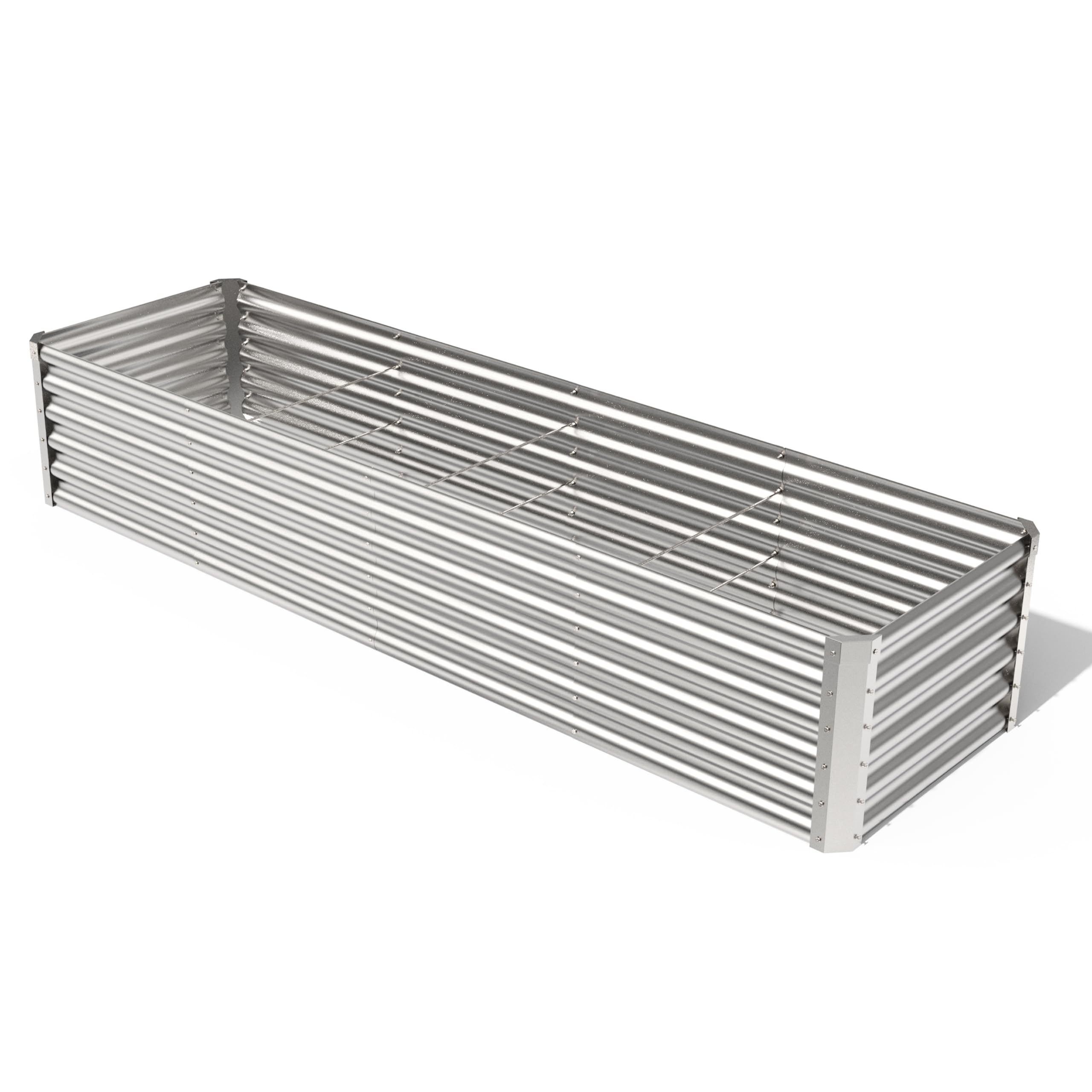 8x2x1.5FT Galvanized Raised Garden Beds,Outdoor Large Metal Planter Box Steel Kit for Vegetables,Flower,Herb,Galvanized
