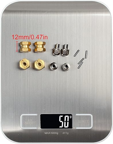 Miniatura 6 de INJORA Hub hexagonal RC de 0.472 in, ruedas de latón, extensión de cubo hexagonal, adaptador de unidad hexagonal para 110 RC Crawler Axial SCX10