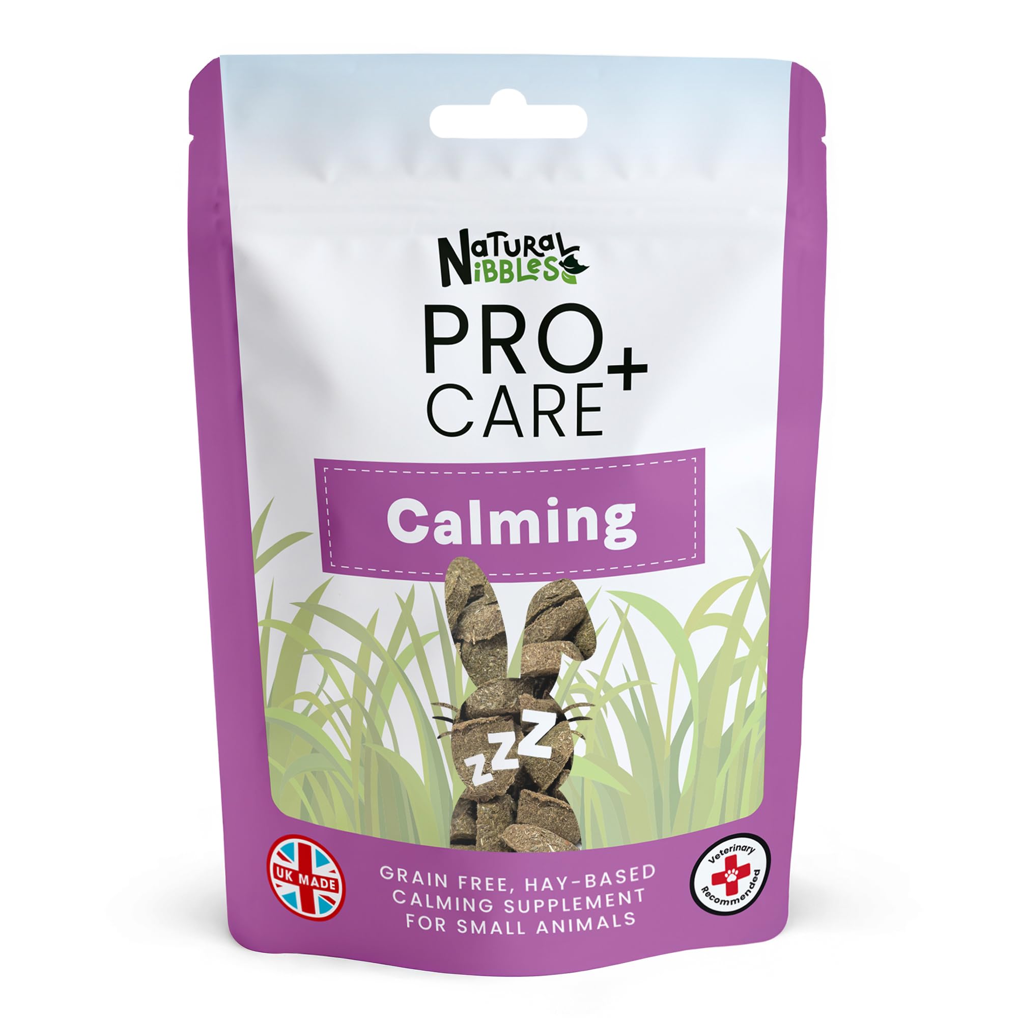 Natural Nibbles ProCare+ Calming 120g | 100% Natural Supplement for Rabbits, Guinea Pigs, and Small Pets, Herbal Biscuit Treats, Rich in Dietary Fibre, Grain Free, Manufactured in the UK