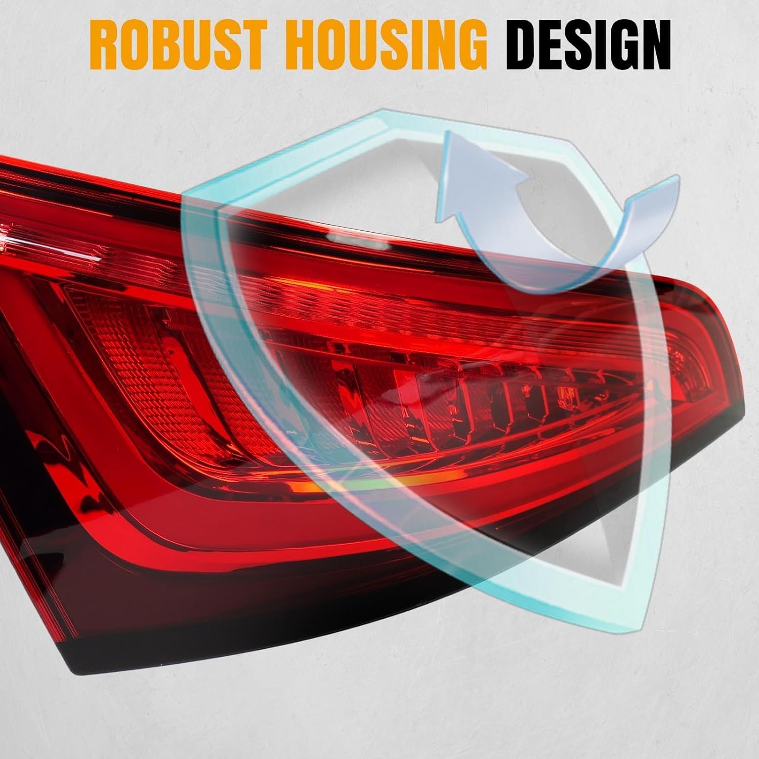 Fit for 2013-2017 Audi Q5 Left LED Tail Light | OEM Replacement 8R0945094D | LED Driver Side Taillight Tail lamp Assembly Rear Brake Lamp | Clear Red Lens