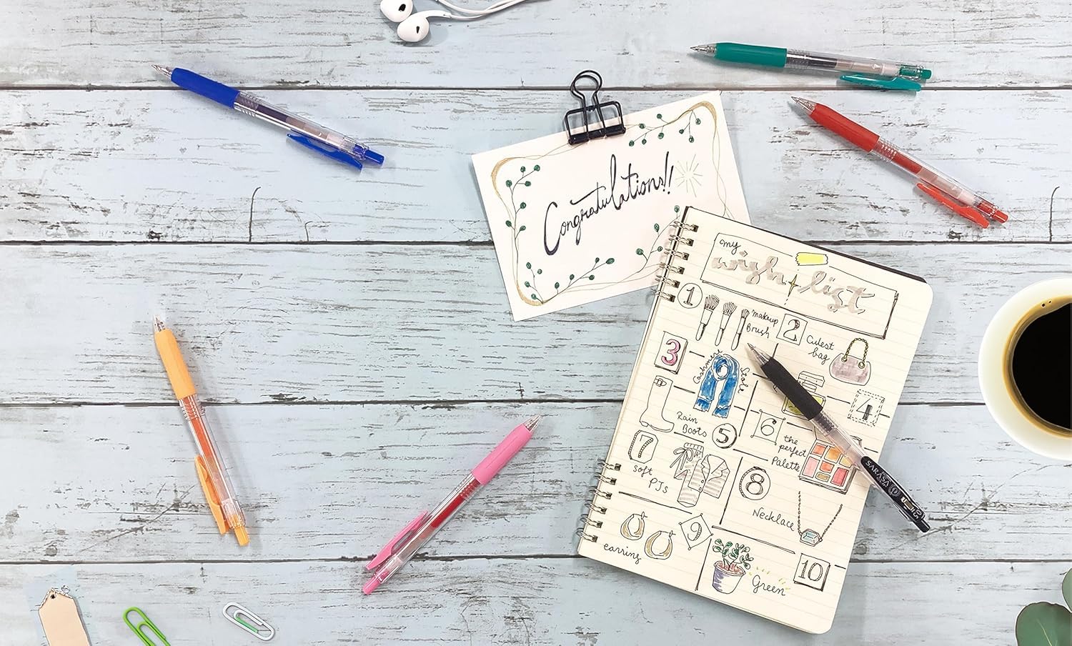 Zebra Pen SARASA Clip Gel Retractable Pens 0 7mm Medium Point Assorted Ink Colors 75 Recycled Materials Bold — view 6