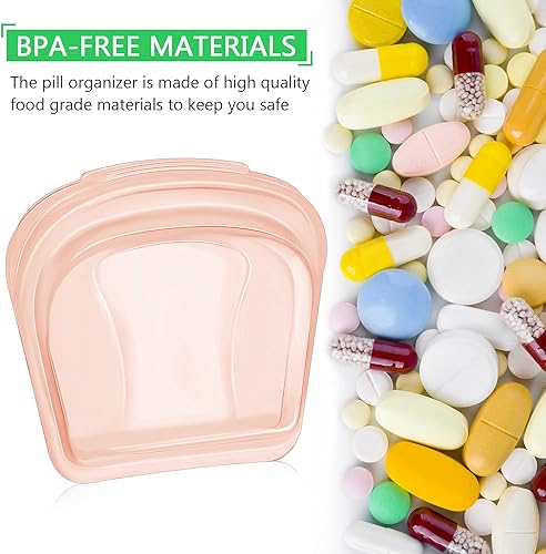 Miniatura 4 de Nuenen 4 bolsas pequeñas portátiles abiertas para píldoras, bolsa de silicona para medicamentos, bolsillo de almacenamiento de medicamentos, bolsa