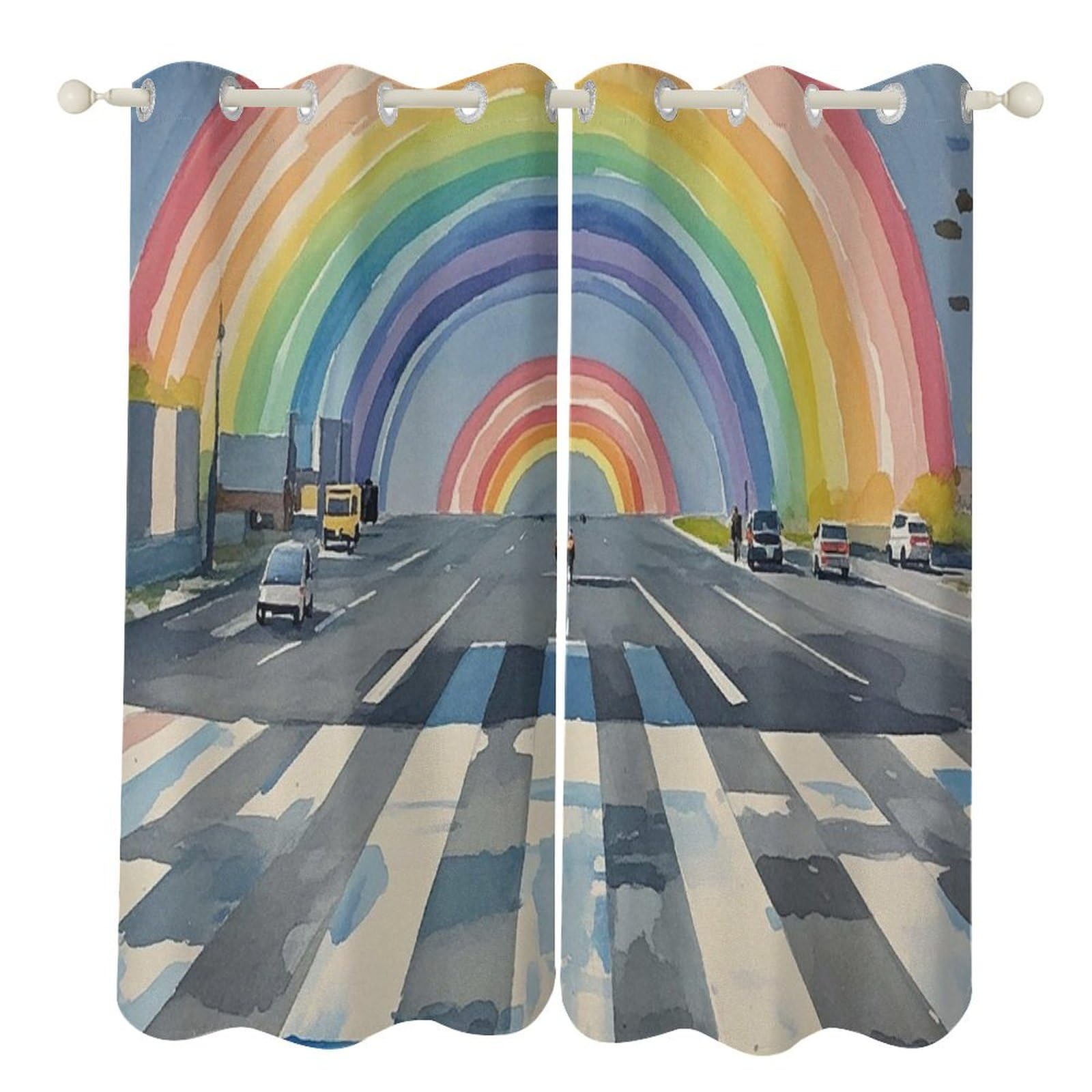 Rideau occultant thermique arc-en-ciel 132x182 cm pour bloquer la lumière