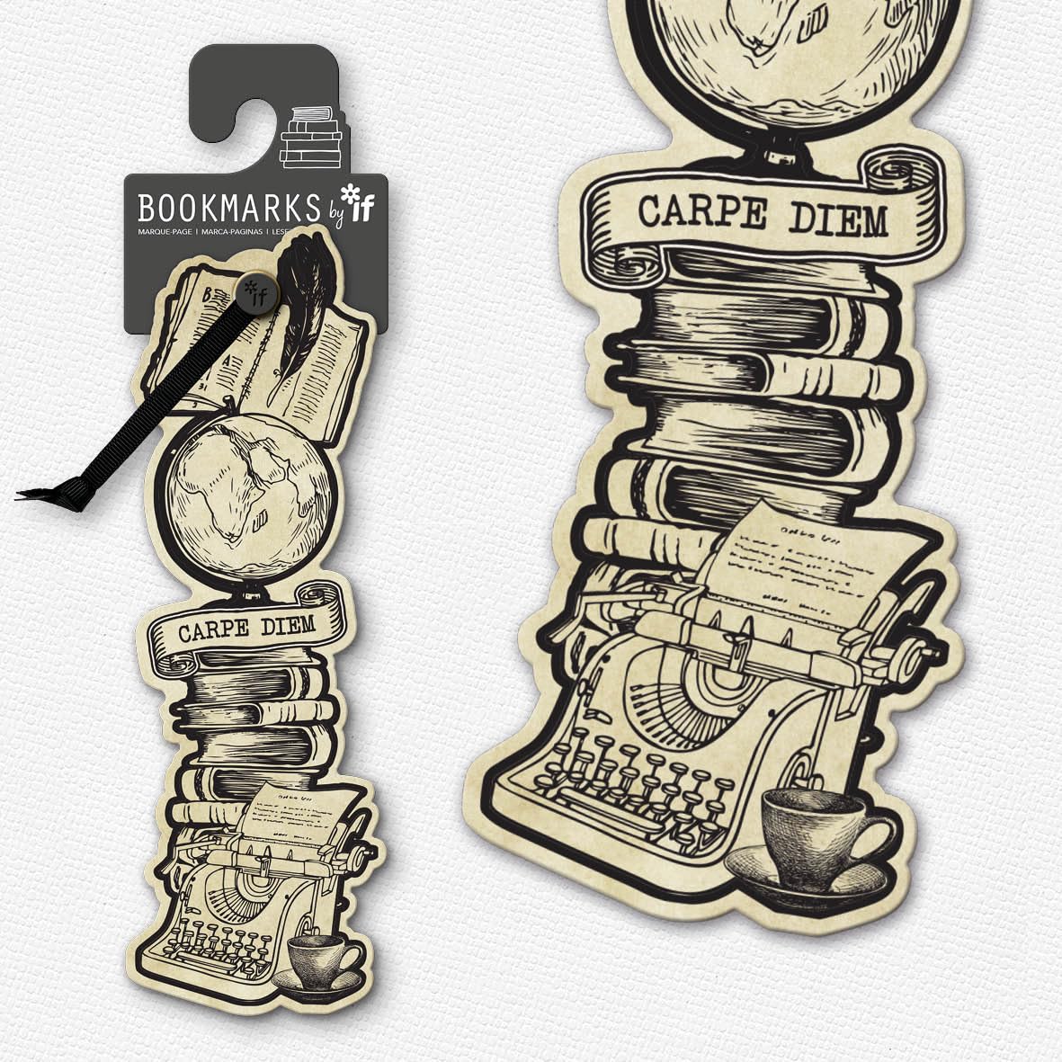 IF Bookmarks by if - Academia Set 1 (3pcs), 3 Titles - 1 x Pile of Books, 1 x Tarot, 1 x Carpe Diem, Mixed - Image 4