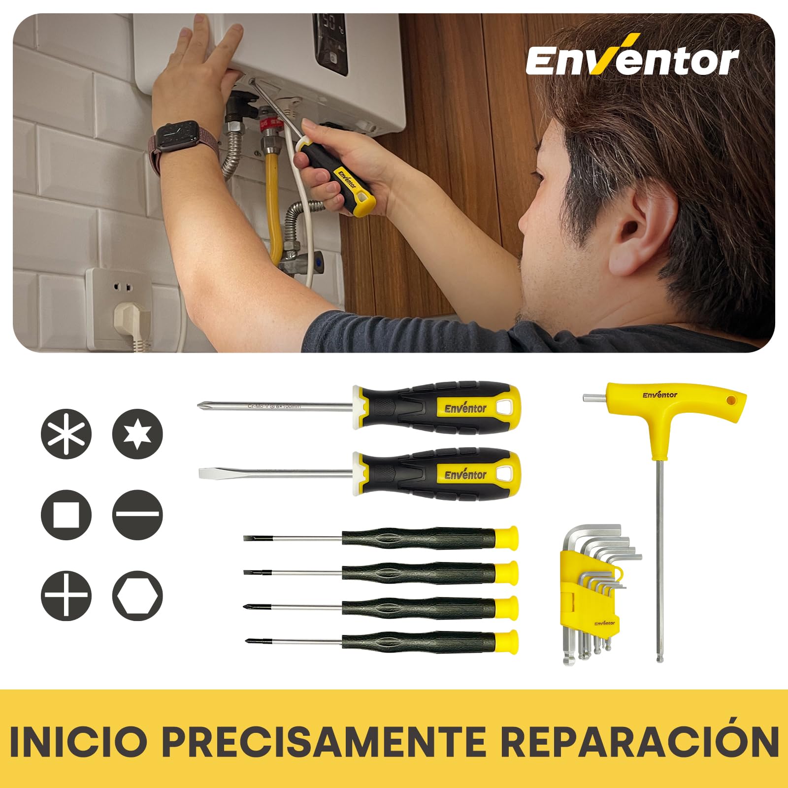 Enventor Caja de Herramientas Completa 280 Piezas, Maletin Herramientas de Mano de Uso General, Kit Juego de Herramientas, Set Herramientas Portable para Bricolaje y Arreglos Diarios