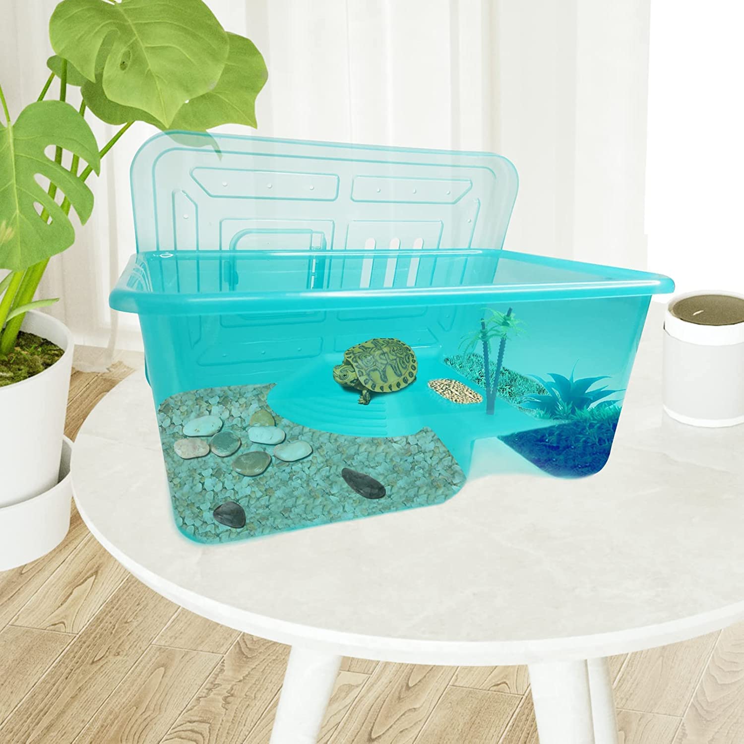 Jainsons Pet Products Turtle Tank Aquarium, Turtle Habitat Reptile Tank