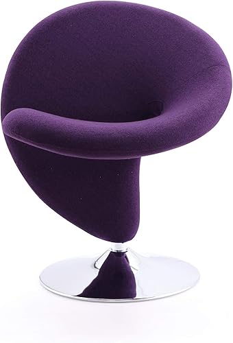 Manhattan Comfort Juego de 1 sillas giratorias con giro de 360, totalmente montadas, tapizadas en mezcla de lana, diseño ergonómico moderno con base