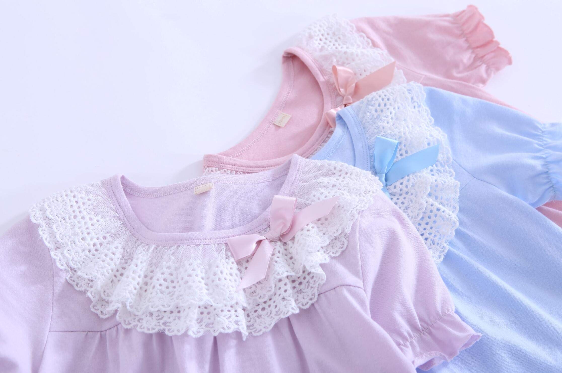 Chemise de Nuit Fille 3-10ans Imprimé Fleur Coton Robe de Nuit Bain à Manches Longues