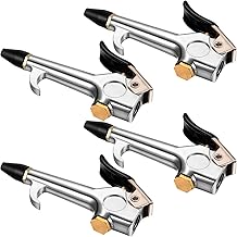 Honoson 4 Pieces 1/4 NPT Lever Blow Gun Air Nozzle Dust Cleaning Blower Gun with Rubber and Safety Tip Nozzles Air Tool for Home Shop Garage Industry(Black)