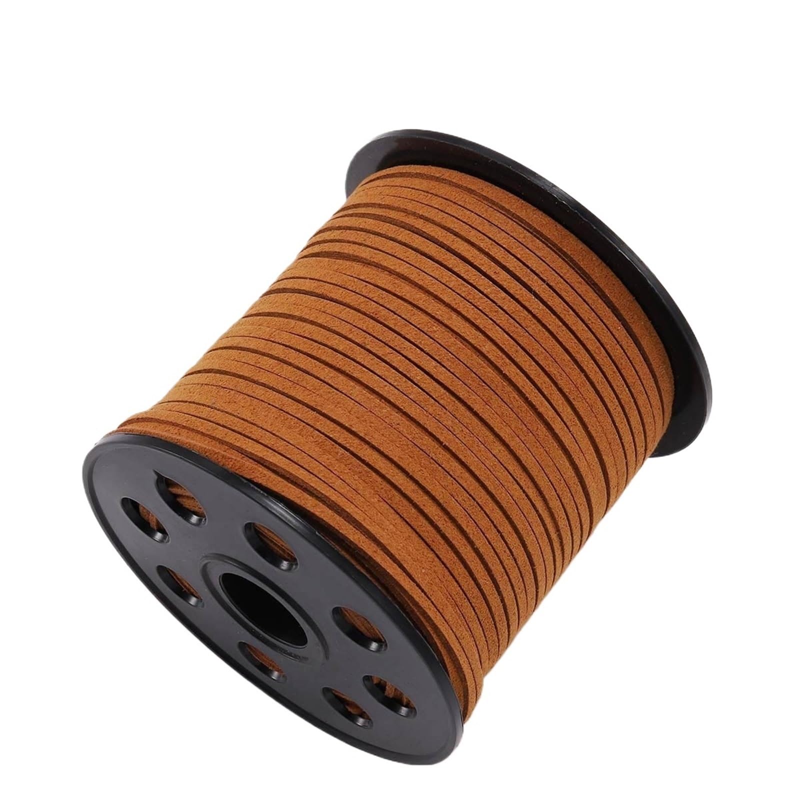 Cordón de cuero de gamuza sintética, 10 rollos, cuerda de 10m, cordón trenzado de gamuza sintética, cuerda hecha a mano de cuero de terciopelo(Brown)
