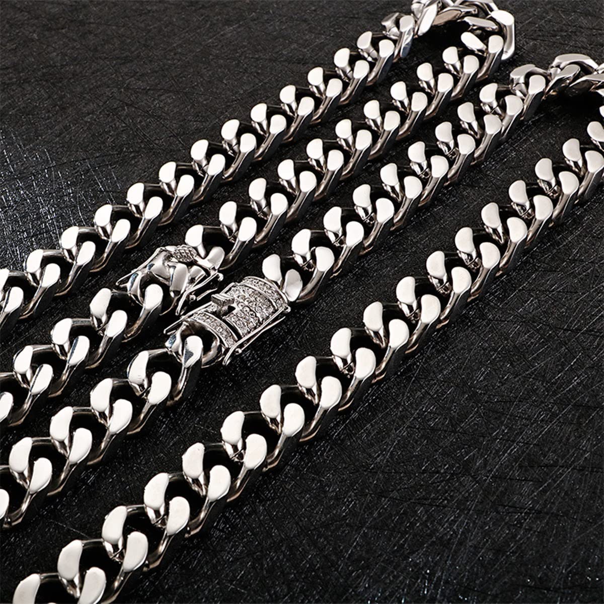 14mm Collana Catena Uomo Acciaio Catenina per Collana Donna Uomo Catena Barbazzale Spessa 71CM Argento
