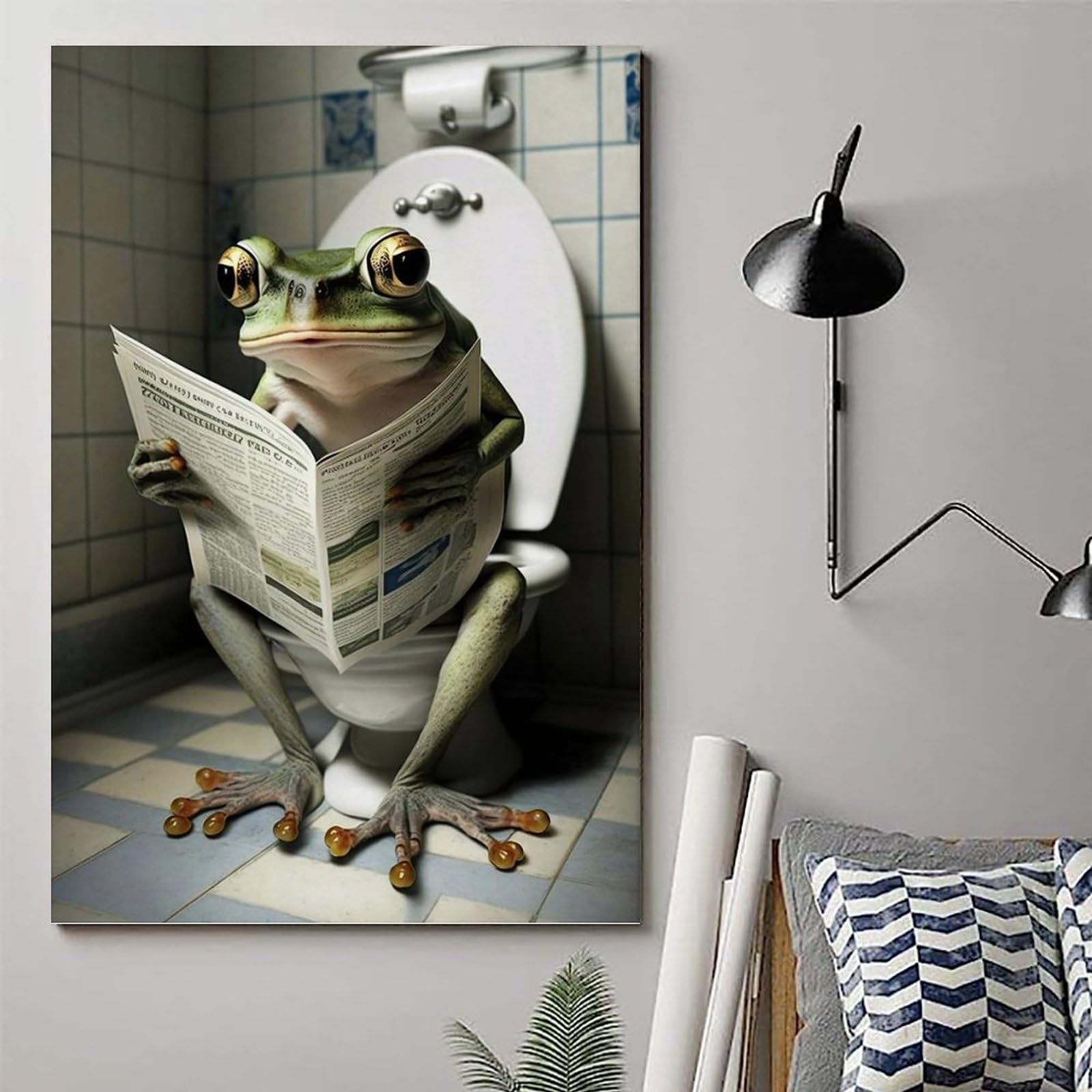 Autocollants Amusants Grenouille Pour Abattant De WC – 1 à 4 Pièces, 30x30 Cm, Imperméables Et Durables Pour Salle De Bain