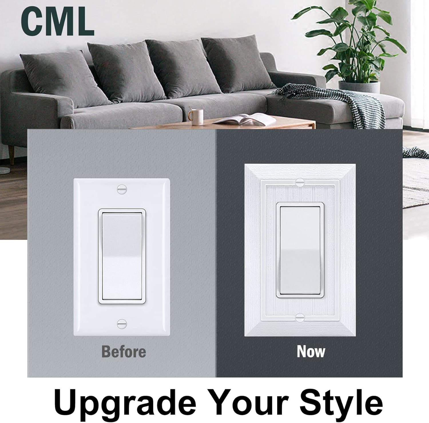 CML Single Beadboard Decorator Wall Plate, 1-Gang Decorative Receptacle Outlet Covers, 10 Pack Retro Wood grain Design Switch Plates, Mid-Size 3.15”X 4.87”, Impact Resistant, White