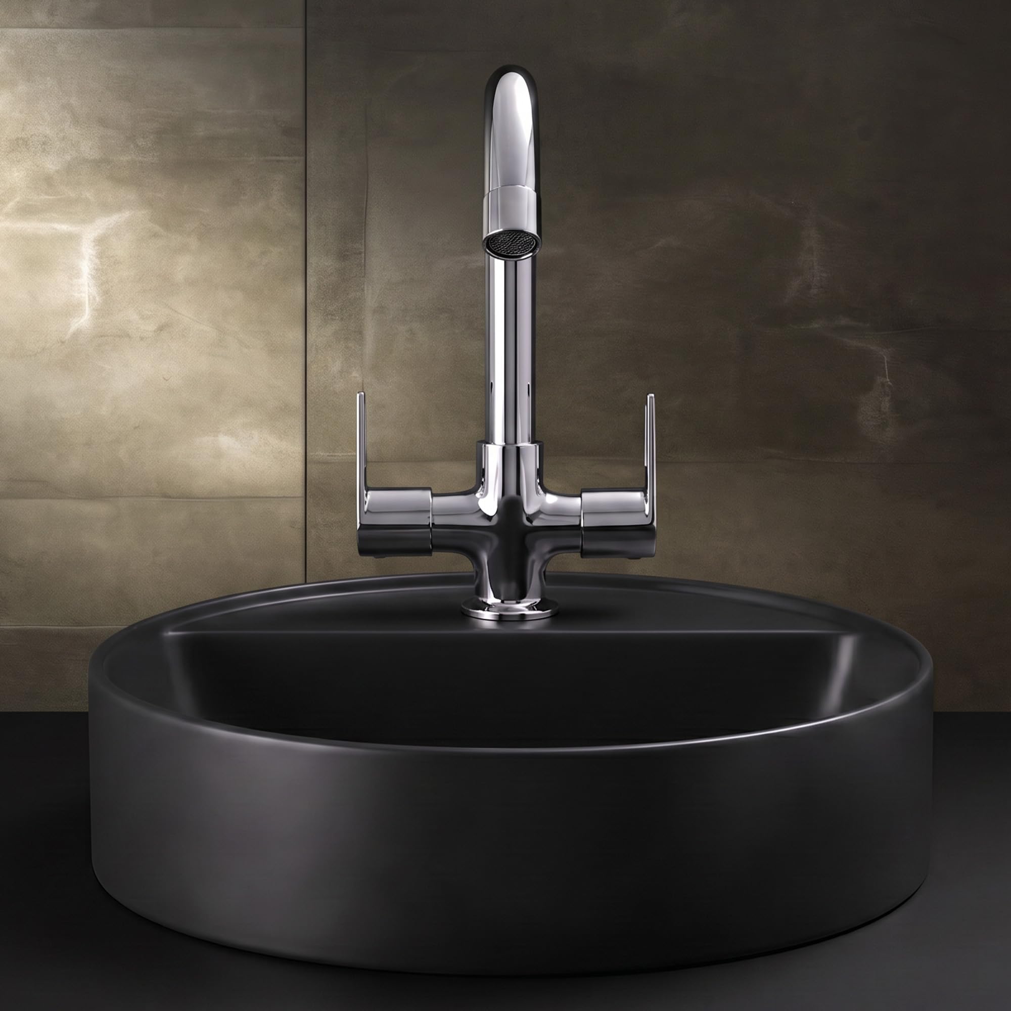 Hindware Italian Collection Aspiro Range F570014CP Centre Hole Basin Mixer | Made of Brass | Mirror-Like Finish