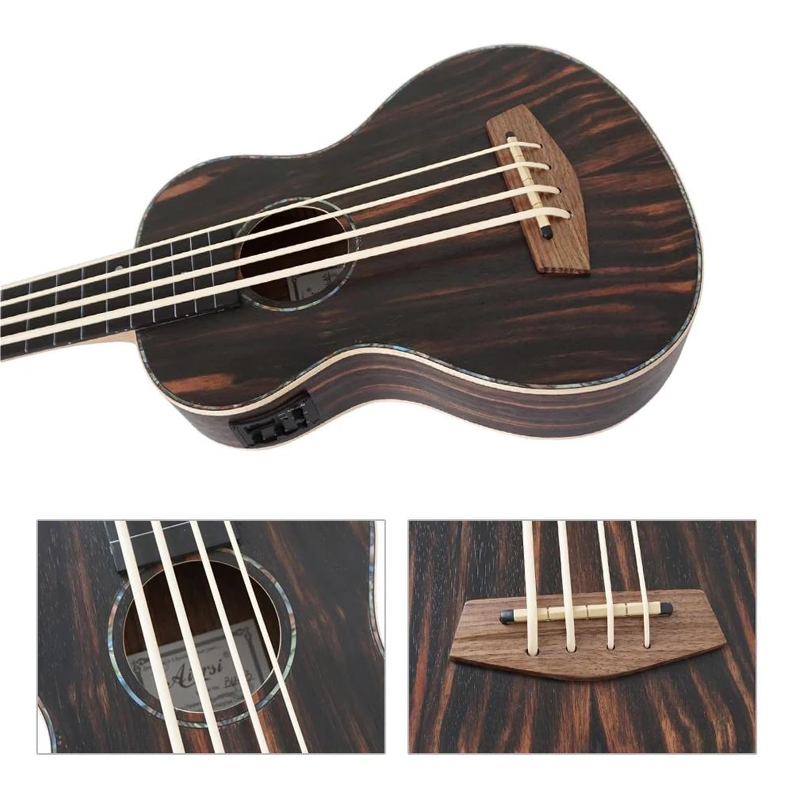 Strumento A Corde Per Ukulele Basso Con Corpo In Ebano Ukulele Professionale