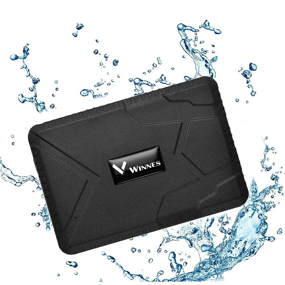 Winnes GPS Tracker Localizzatore per Auto/Veicoli/Camion/Moto - Inseguitore in Tempo Reale Impermeabile, Geo-fence, Allarme Shock - App/Web Gratuita, 10000 mAh, TK915