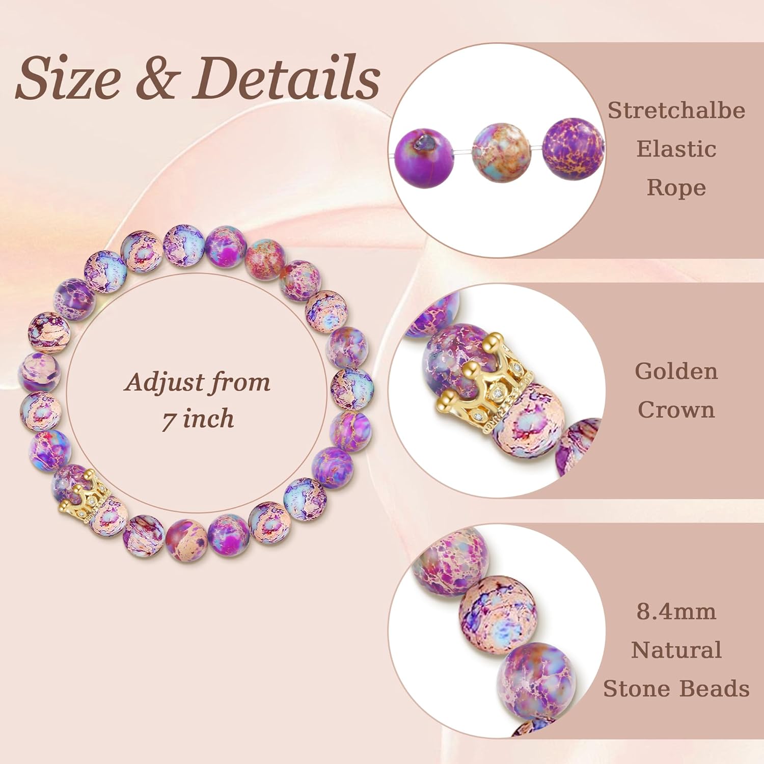 Sereney Valentines Day Gifts for Women as Birthday Gifts for Best Friend Dancer New Grandma Granddaughter Sister In Law Bestie, Handmade Natural Stone Bracelet Gifts for Girls - Image 6