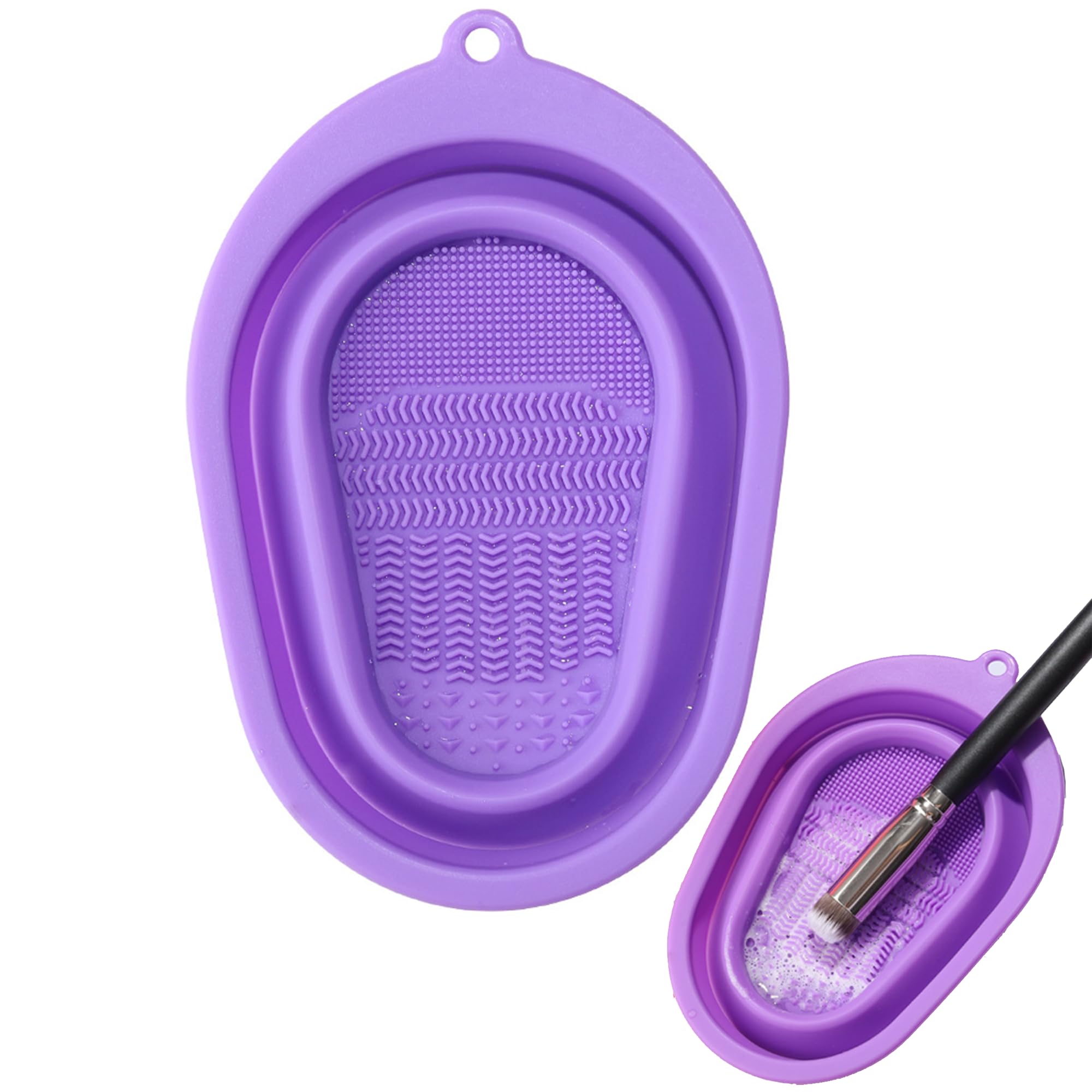 JIAMIAN Alfombrilla De Limpieza Cepillo Maquillaje Silicona, Limpiador Cepillo Cosmético, Almohadilla Cepillos, Para Limpiar Varios Pinceles De Maquillaje (Violeta)