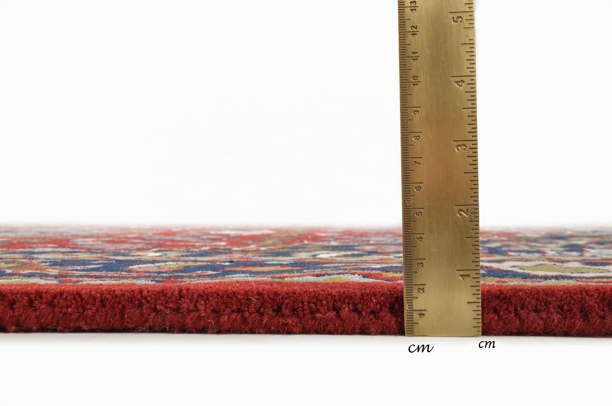 Theko | Tappeto Royal Persian in 100% lana vergine | IWS | fatto a mano con tecnica del tufting | Colore: Rosso | Dimensioni: 40 x 60 cm