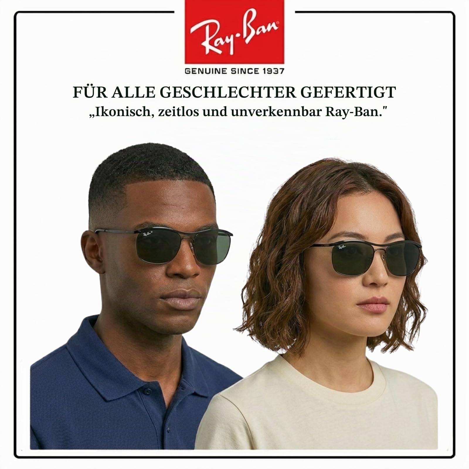 Ray-Ban RB3119M Olympian Deluxe SONNENBRILLEN-SET | Exklusiv-Etui und Care-Kit | Black/Dark Bluegrey