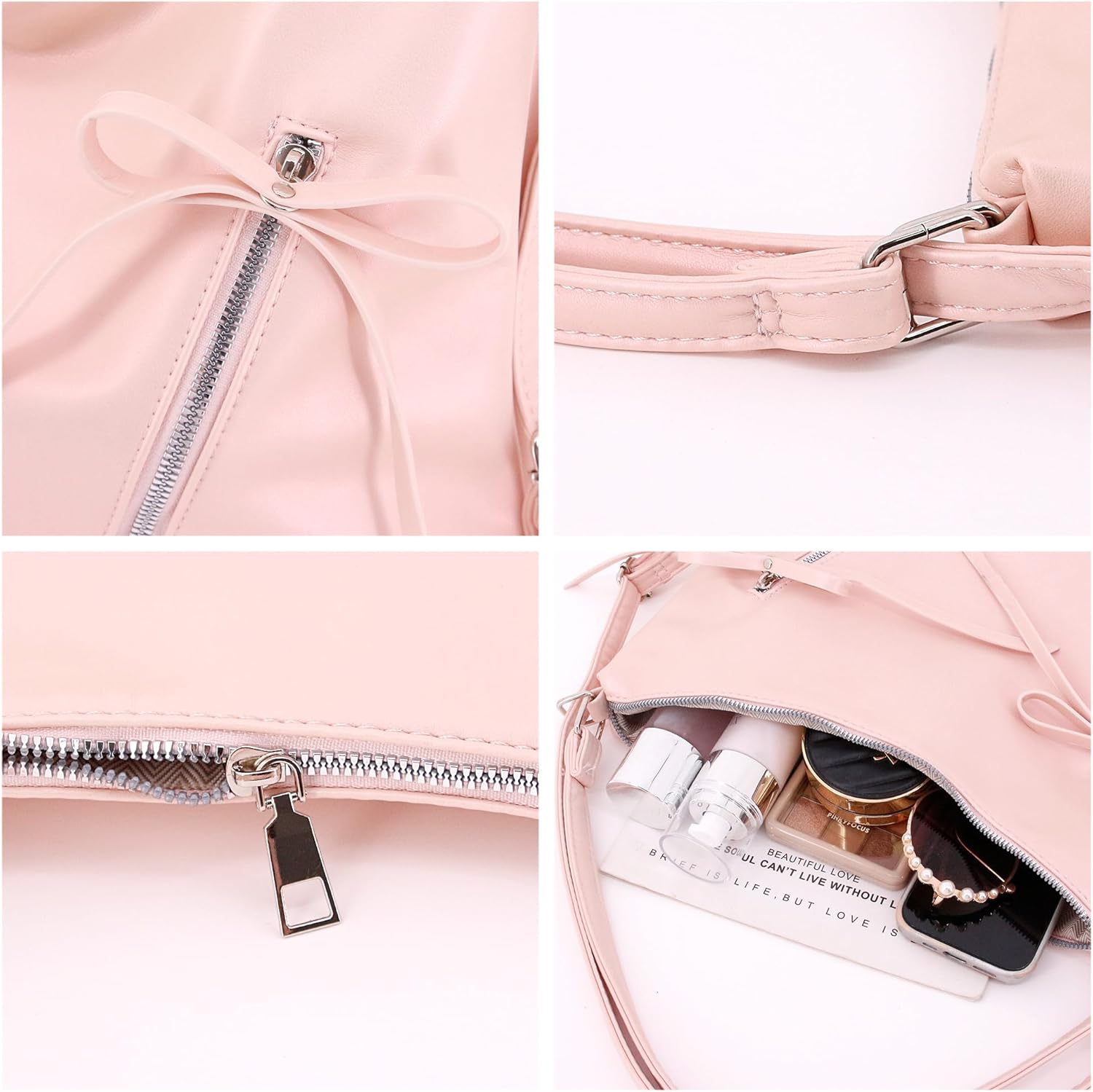 Naimo Womens Leather Shoulder Bag Large Tote Handbang Elegant Hobo Bag Vintage Purse