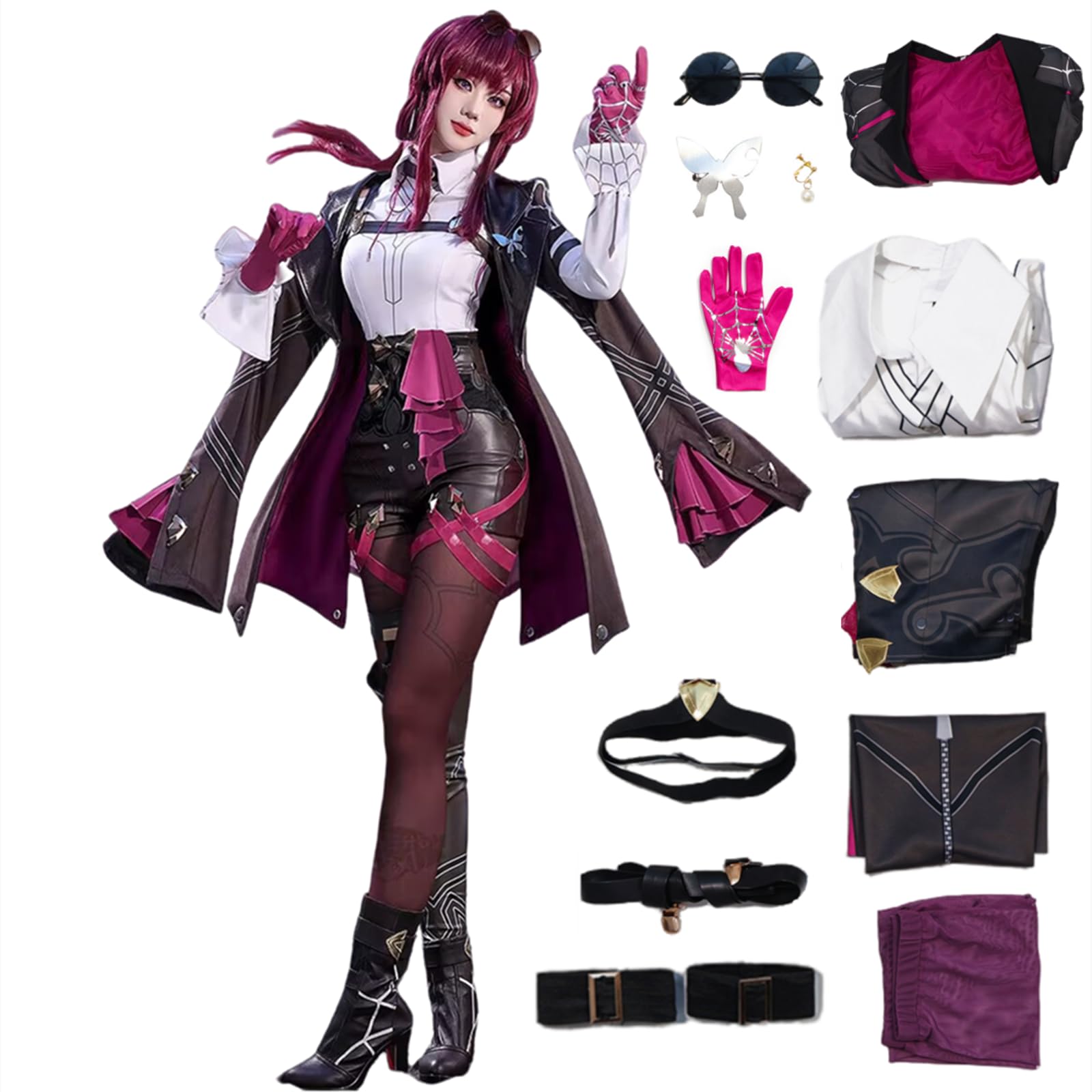 Moalioi Honkai Star Rail Cosplay Costume Honkai Kafka Cosplay Costume Helloween Party Suit with Wig