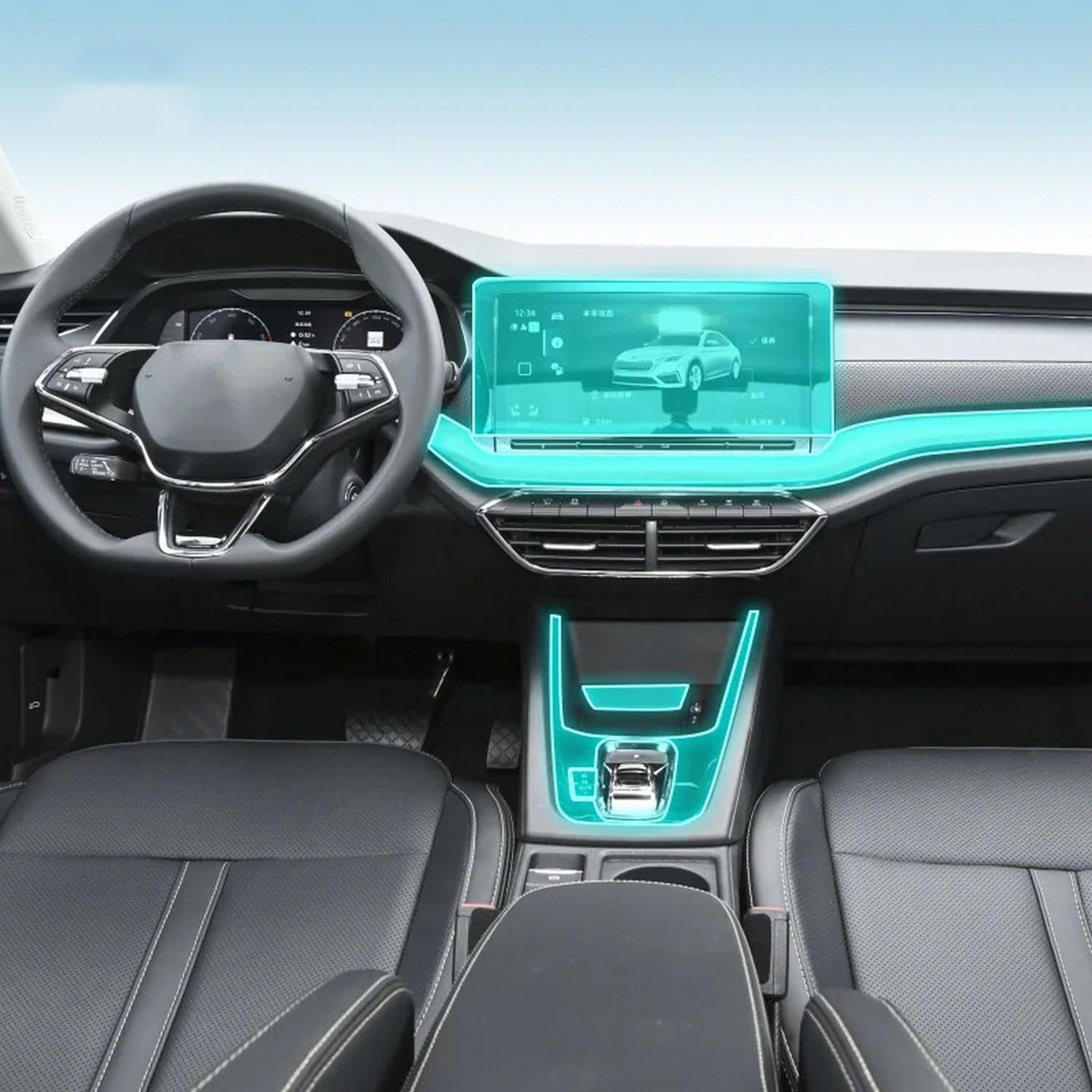 Film de protection en TPU pour Skoda Octavia 2022-2023 anti-rayures console