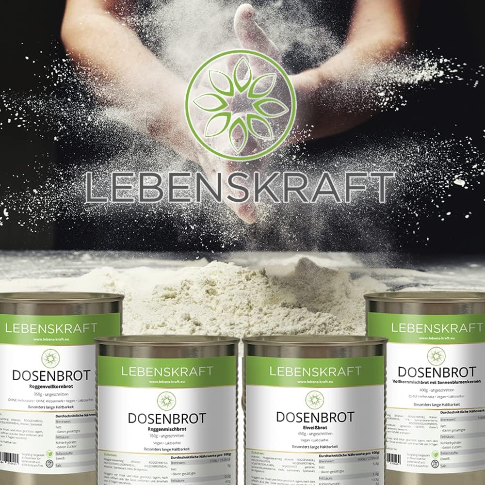Langzeitnahrung Spezialsortiment Family - 12 Laibe gebackenes Dosenbrot und Kuchen im Großkarton | Frisch gebackene Brotlaibe | Emergency Food | Notvorrat | Notfallnahrung