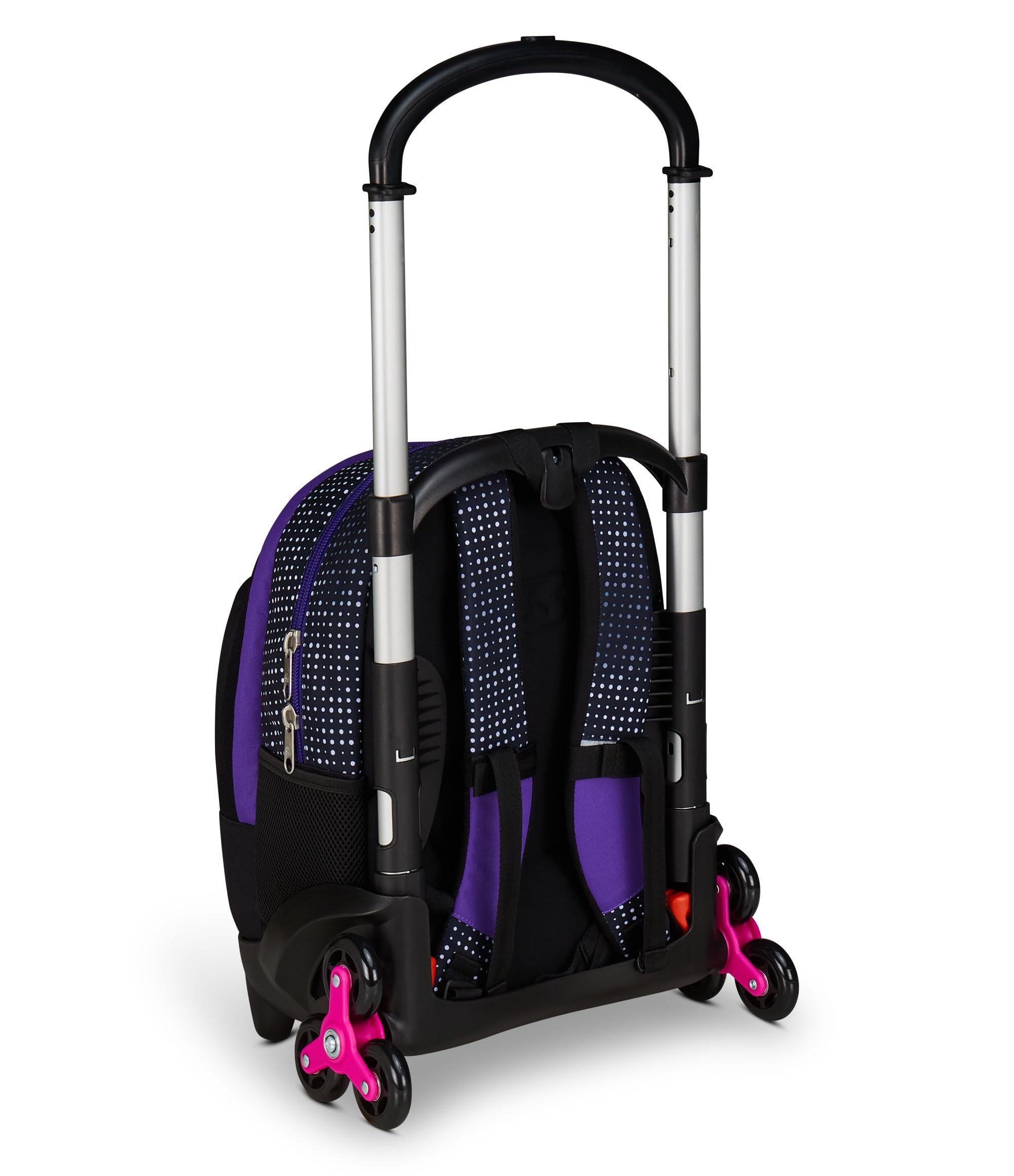 Seven Trolley Scuola Flex 3 Ruote, Fucsia, Zaino Con Carrello Sganciabile Da 31 Litri, Con Tasca PC, Tasca Borraccia, Multiuso, Maneggevole e Confortevole, Scuole Medie e Superiori, Ragazza | Zaino Con Carrello Sganciabile, Tasca PC, Tasca Borraccia, Mult