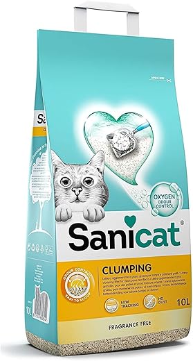 Sanicat – Arena aglomerante Sanicat para gatos Fragance Free 10 L.