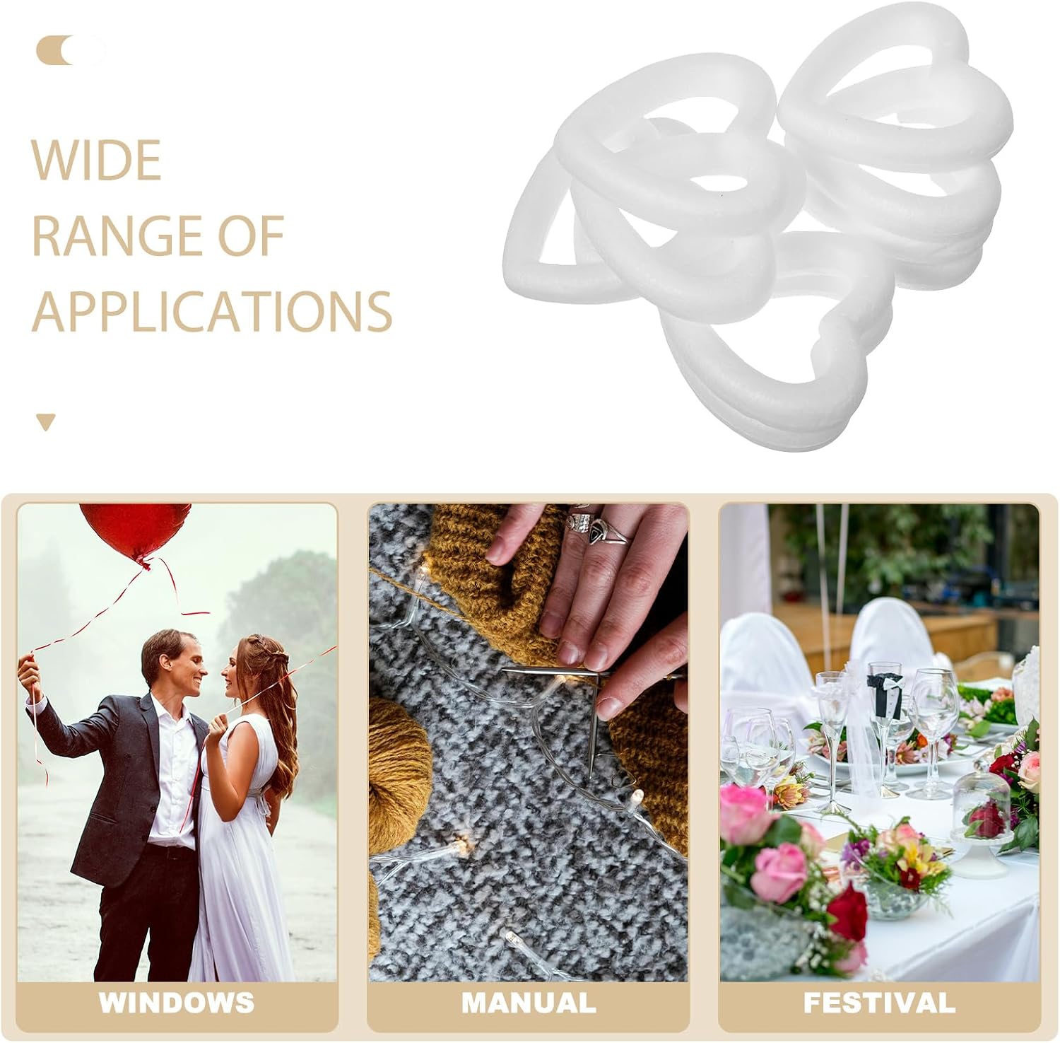 Gadpiparty 10Pcs Heart Shaped Foam, Foam Hearts for Crafts, Shaped Craft Supplies for DIY Wedding Valentine Home Decoration