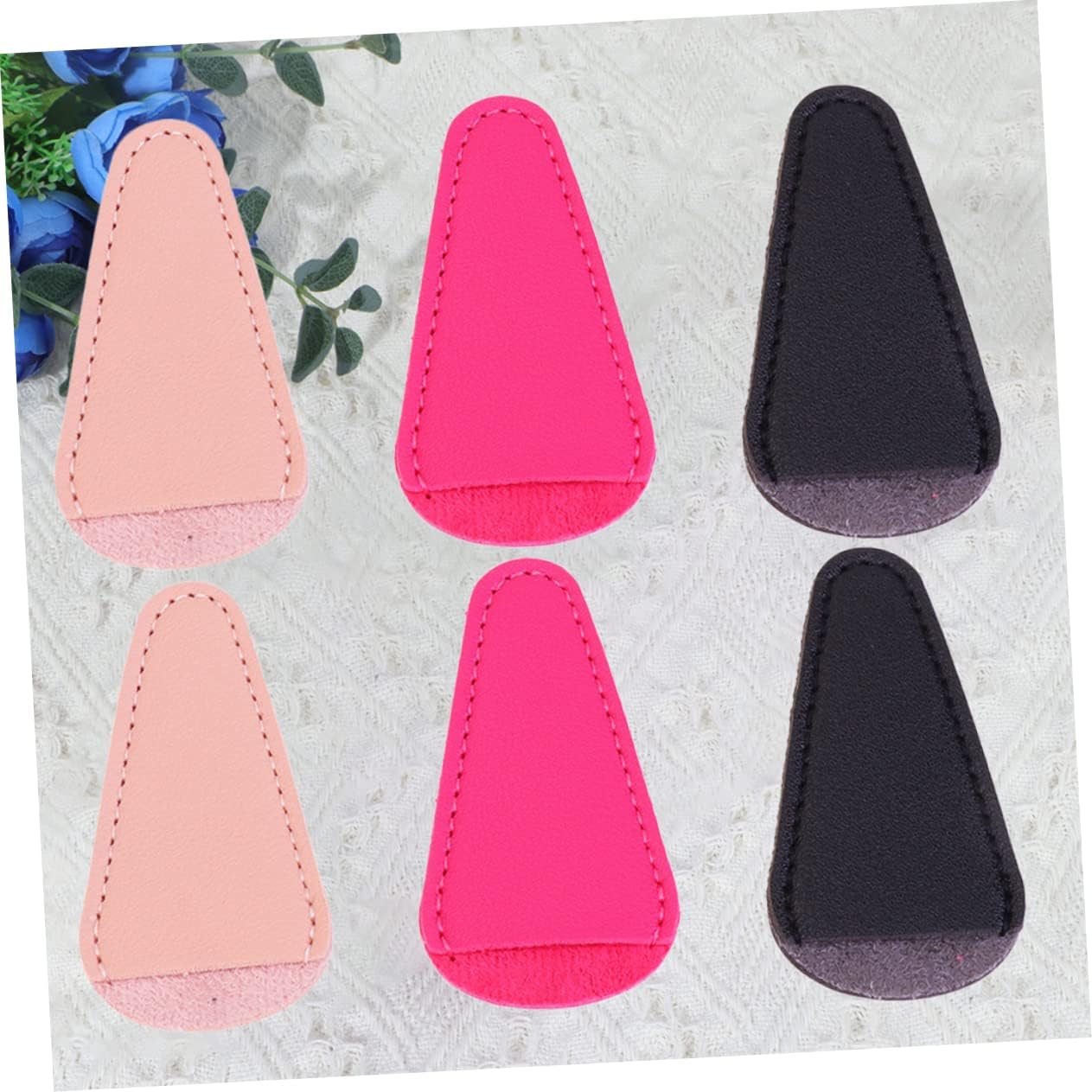 6pcs Scissors Protective Cover Nipper Cap Pu Material Nail Cuticle Scissors Sheath Safe Reusable Black Each