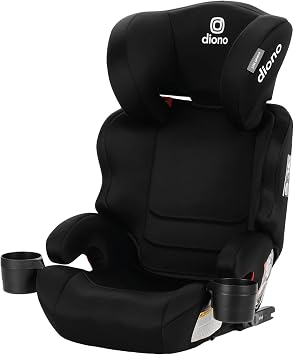 Diono Everett NXT High Back Booster Car Seat with Rigid Latch, Lightweight Slim Fit Design, 8 Years 1 Booster Seat, Black