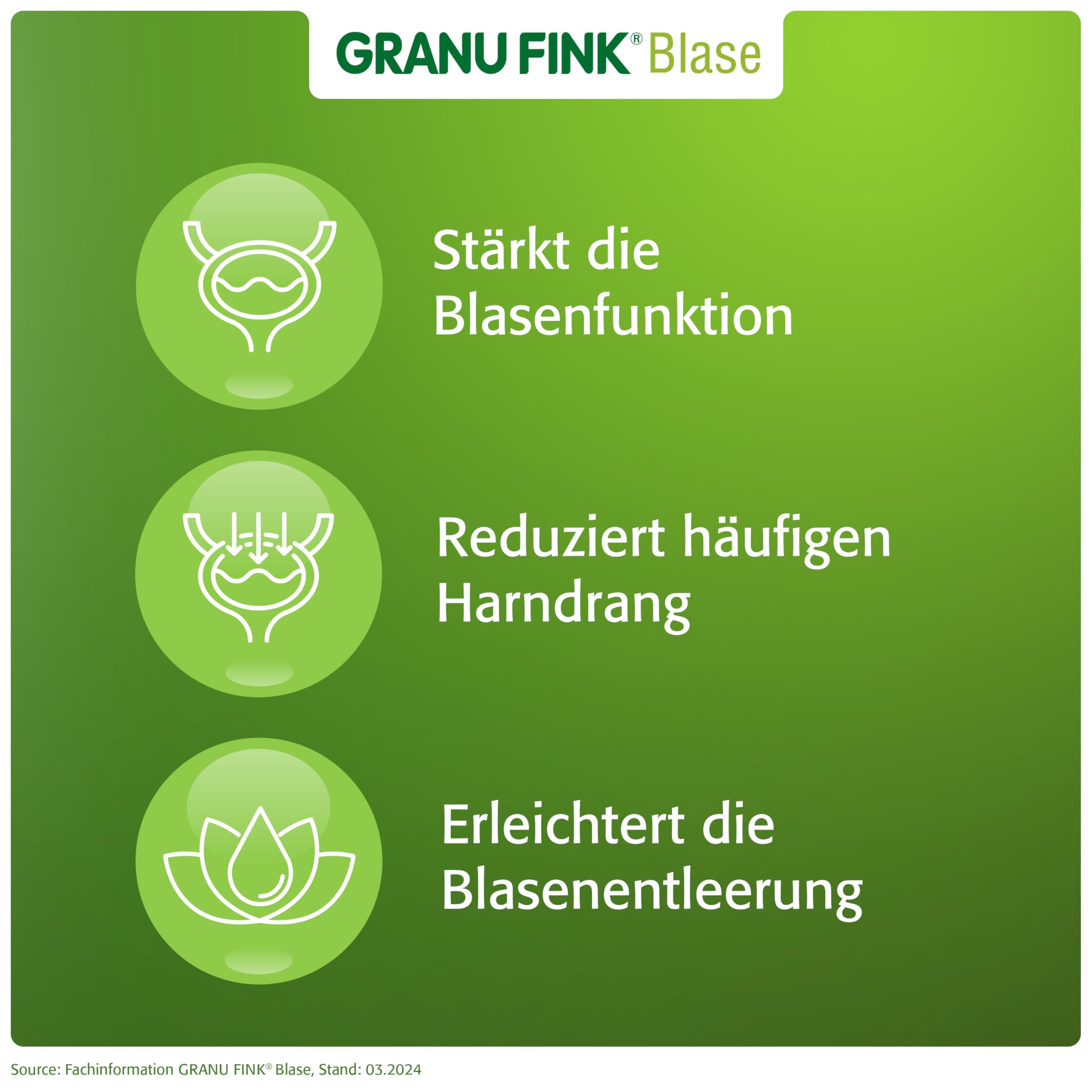 GRANU FINK Blase – Pflanzliche Kürbissamen-Kapseln zur Stärkung der Blasenfunktion bei Blasenschwäche – Hergestellt in Deutschland – Für Männer und Frauen – 100 Hartkapseln