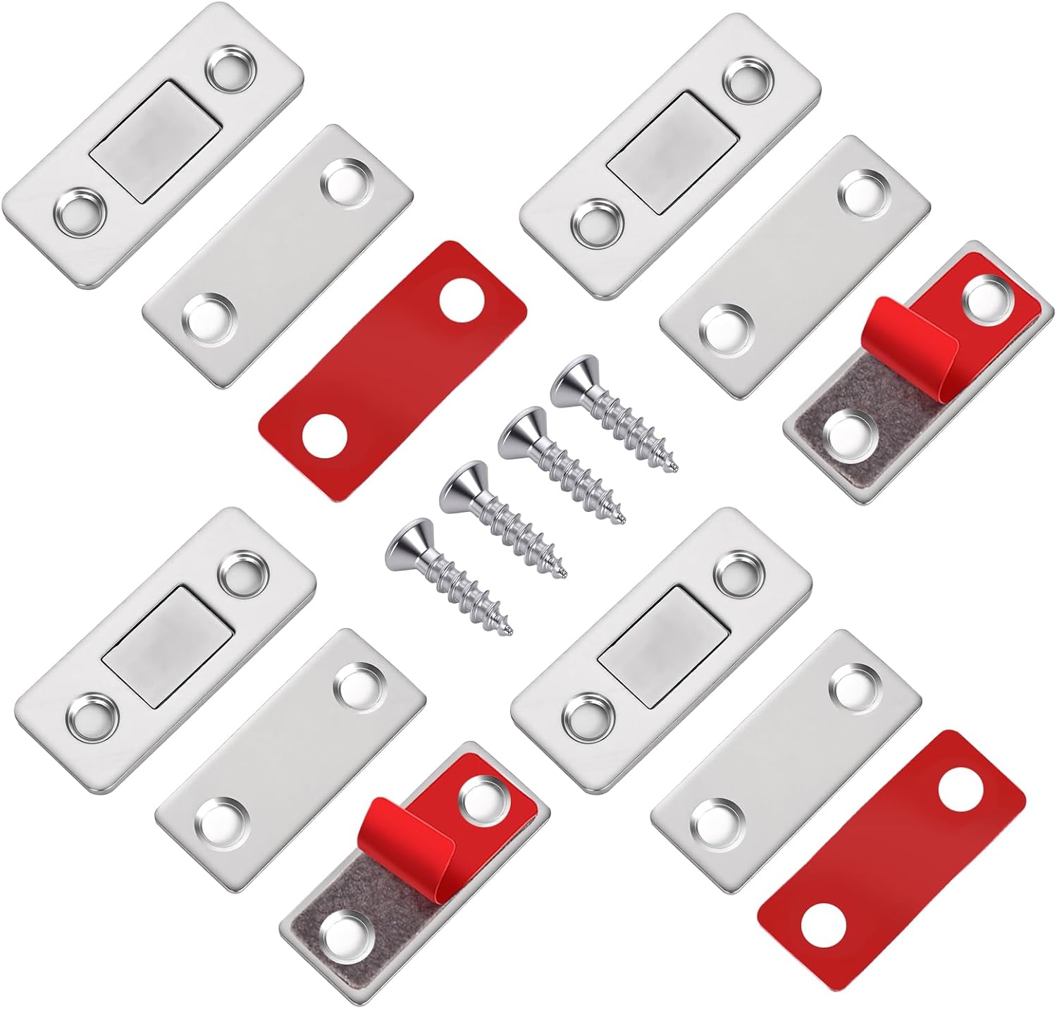 16 Pack Cabinet Door Magnet for Closure, Magnetic Drawer Closure with Ultra Thin Adhesive Catch No Drill, Door Magnetic Catches Latch for Kitchen, Pantry, Keep Cabinets Closed, Easy Install