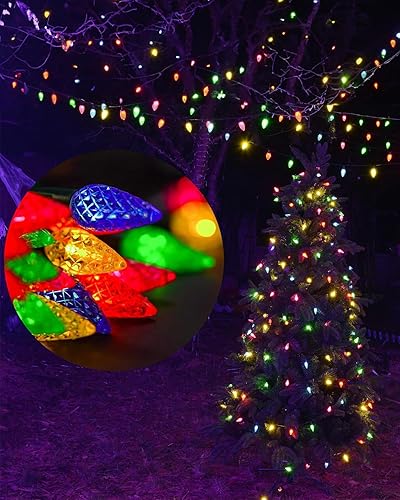 Miniatura 5 de Twinkle Star C6 - Guirnalda de luces de Navidad, 100 luces LED de 33 pies con adaptador seguro de 29 V, 8 modos de iluminación para interiores y