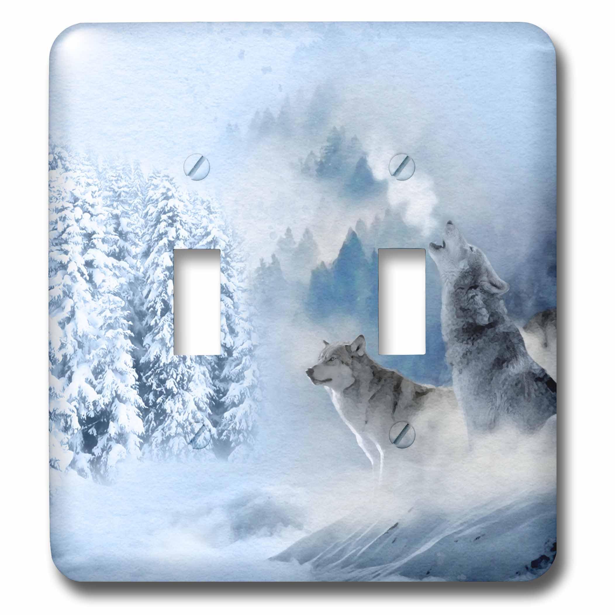 Interrupteur loups hurlant en hiver créez une ambiance chalet nature dans votre salon enneigé