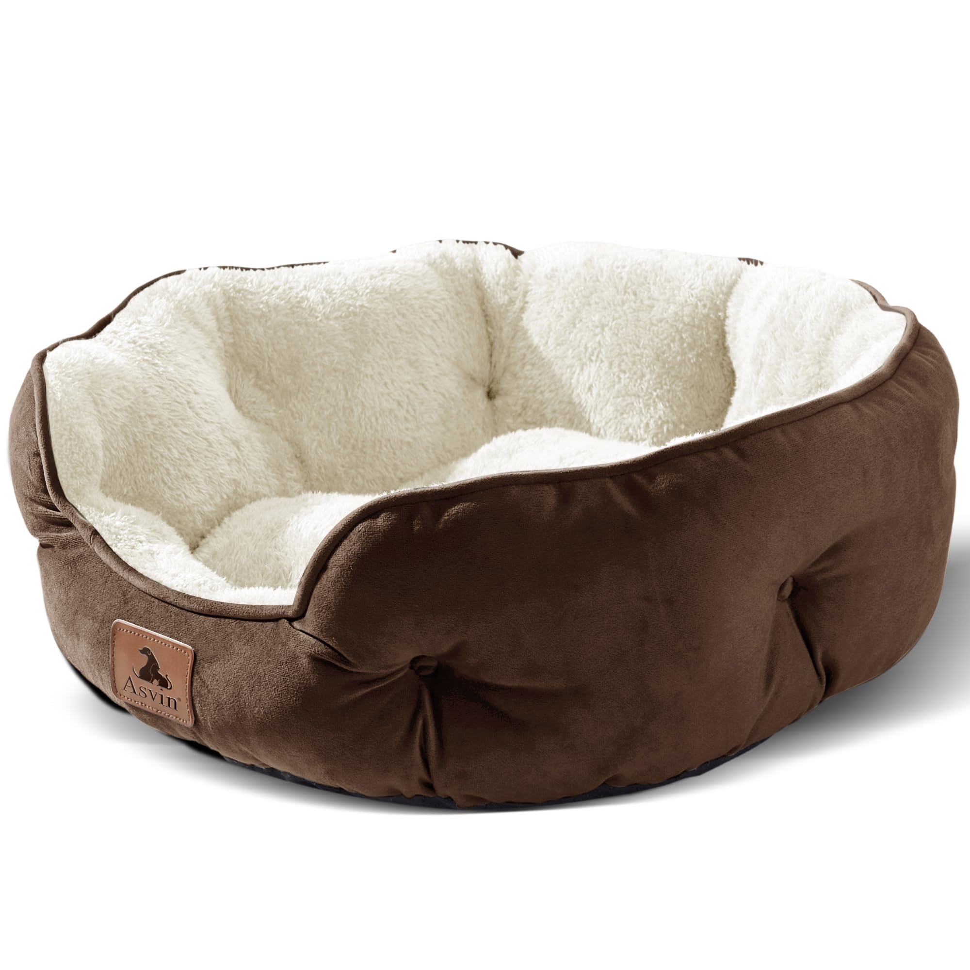 Asvin Cama Mediana para Perros medianos, Camas Grandes para Gatos de Interior, Cama para Mascotas para Cachorros y Gatitos, Extra Suave y Lavable a máquina, con Parte Inferior Oxford Antideslizante y