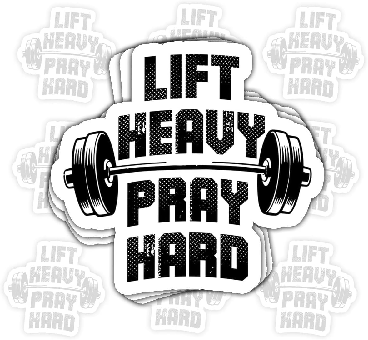 3Pcs Lift Heavy Pray Hard Sticker Funny Sarcastic Motivational Gym Faith