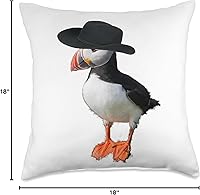 Vista 4 de Papageitaucher T-Shirt Cowboy Hut Vogel Geschenk Camiseta de frailecillo con sombrero de vaquero, idea de regalo, almohada de 18 x 18 pulgadas