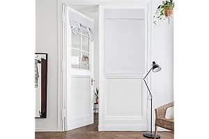 HOMEIDEAS Greyish White French Door Curtain