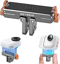 REYGEAK Supporto a sgancio rapido in alluminio per insta360 GO Ultra, alluminio CNC intagliato supporto magnetico adattatore con viti da 1/4 pollici