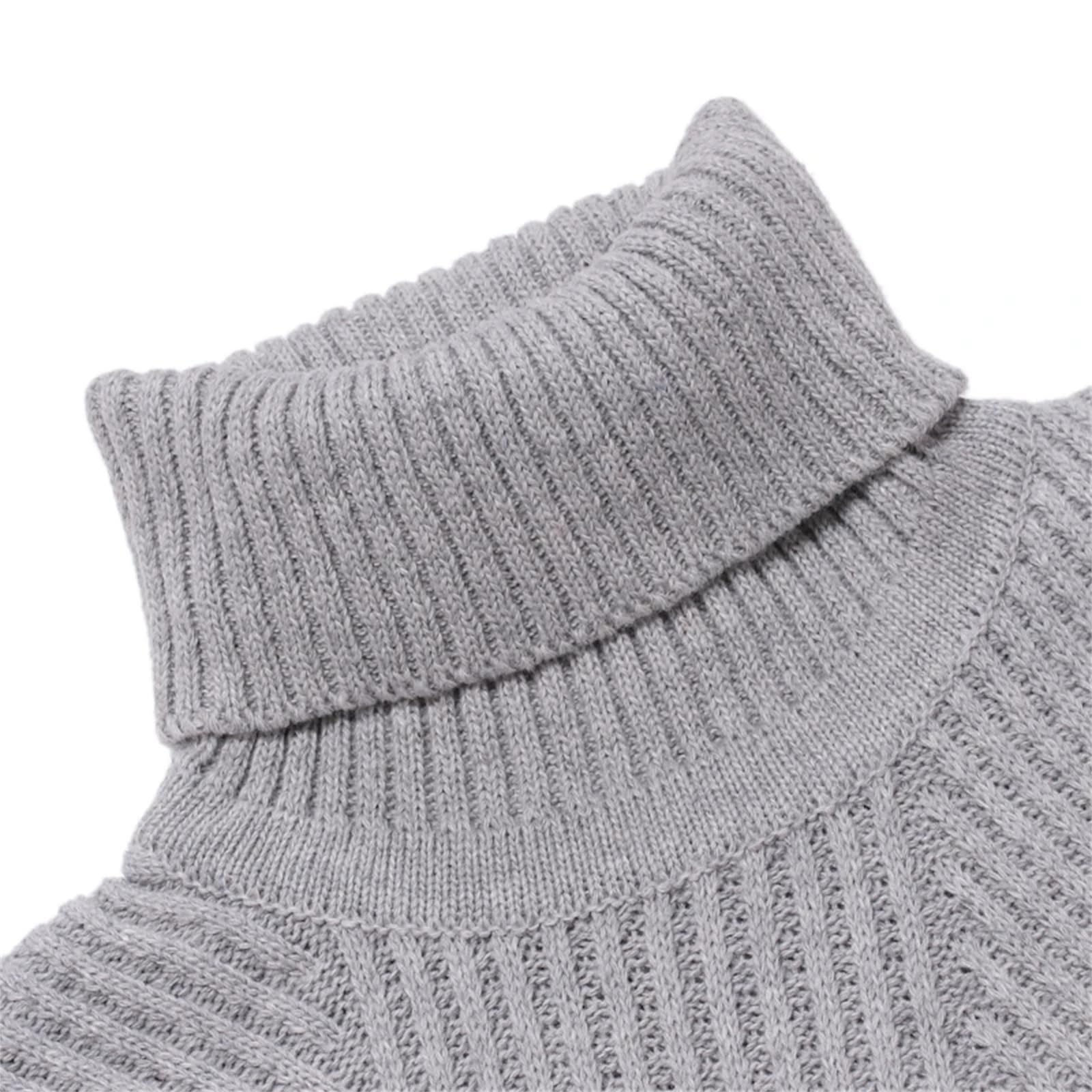 Maglione da uomo autunno e inverno caldo dimagrante collo alto pullover lavorato a maglia maglione per gli uomini