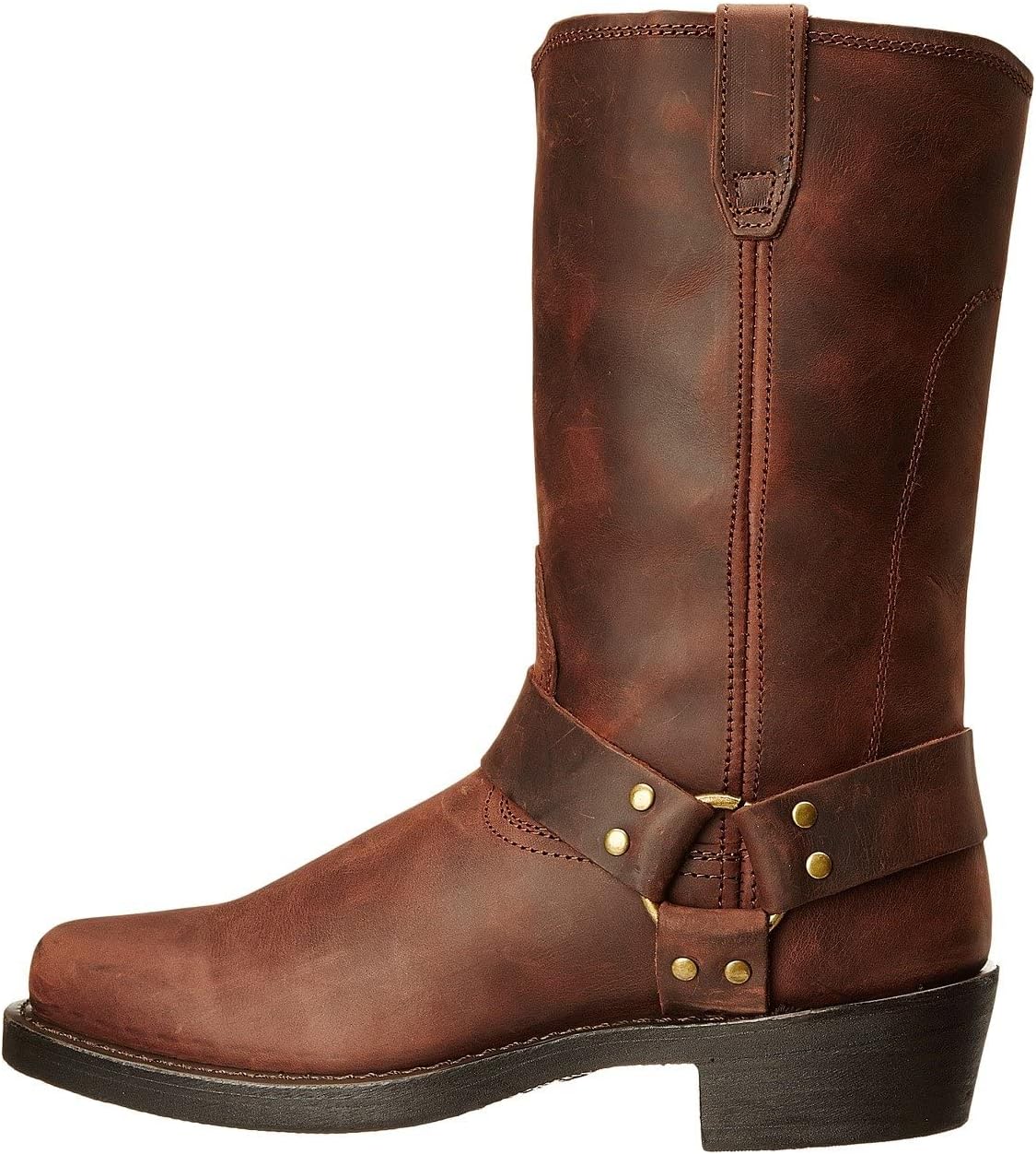 Dingo Mens Dean Harness Square Toe Pull On Motorcycle Casual Boots Mid Calf