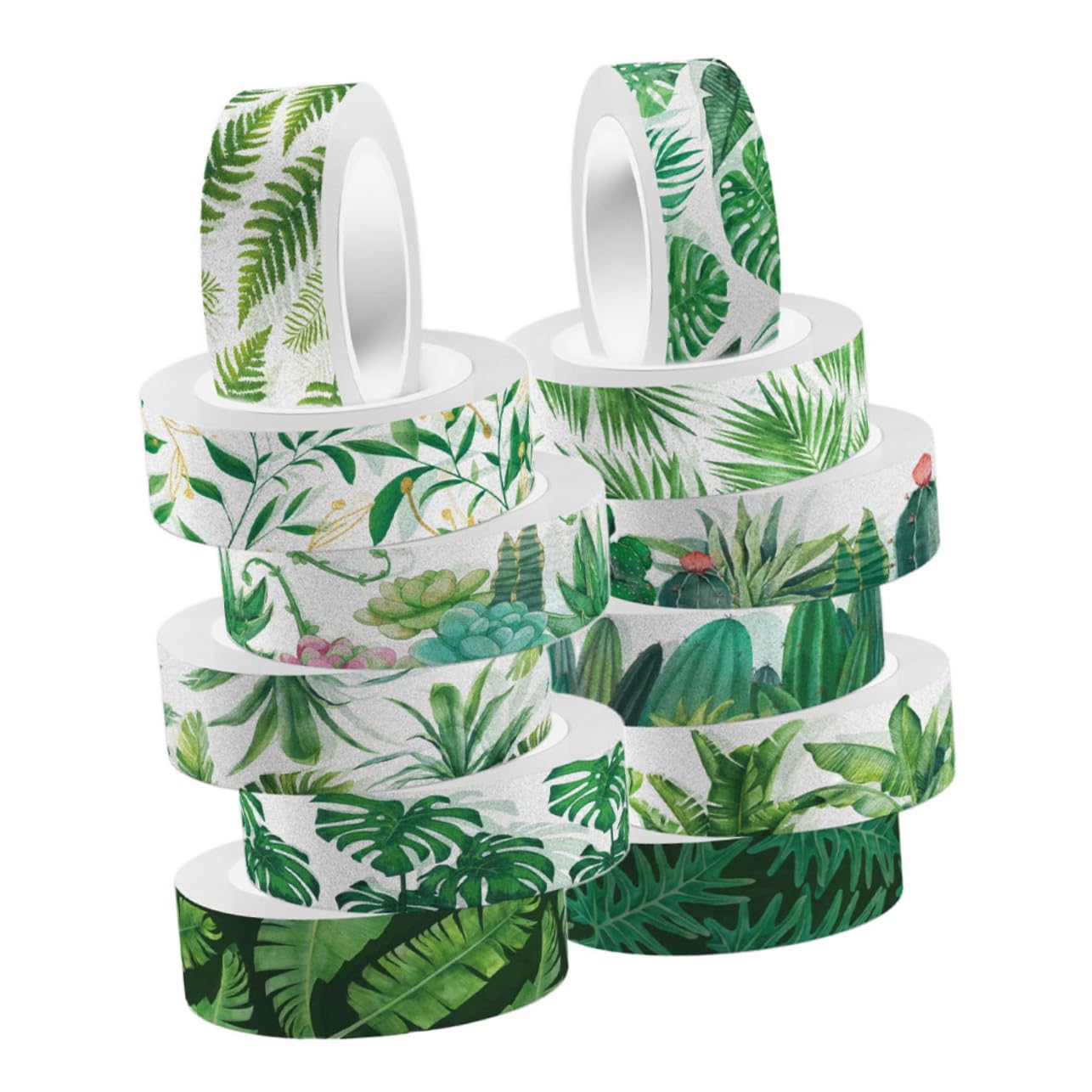 NUOBESTY 48rollos Cinta Washi Verde Diseño De Para Manualidades Scrapbooking y Decoración De