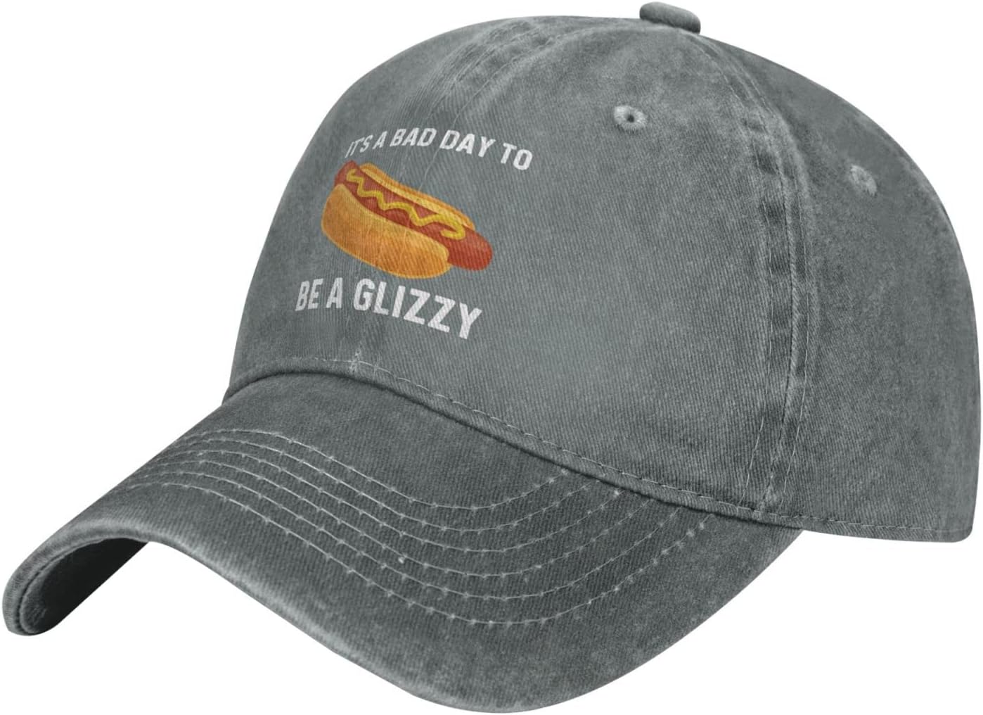 Hot Dogs Lover Hat It’s A Bad Day to Be A Glizzy Hat for Women Baseball Hats Cute Hat Gray - Image 2