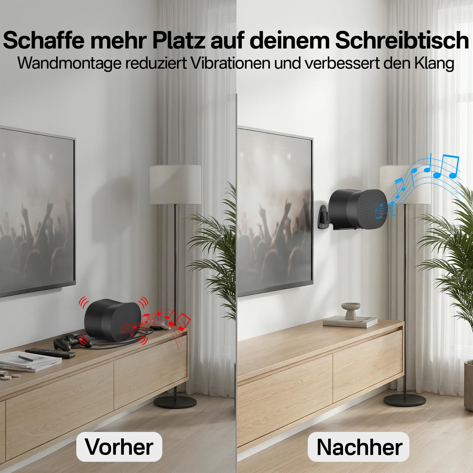Supporto per altoparlanti Sonos Era 300 da parete, supporto per altoparlanti regolabili per supporto Sonos Era 300, resistente supporto da parete per altoparlanti fino a 10 kg, confezione da 2